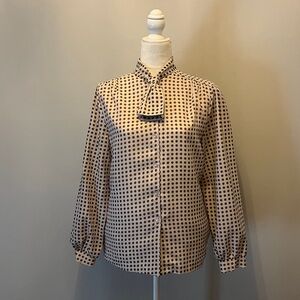 VINTAGE - Alfred Dunner Cream Patterned Blouse